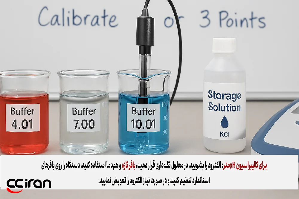 نحوهی کالیبراسیون پی اچ متر